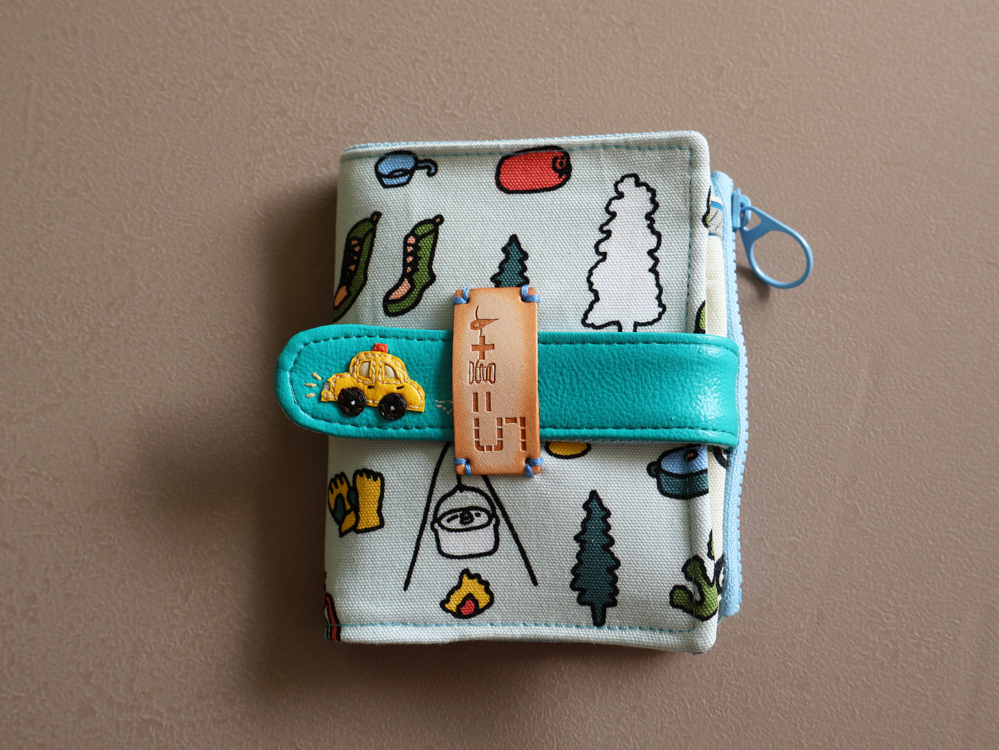 【fabric wallet】small white floral fabric short/medium short clip