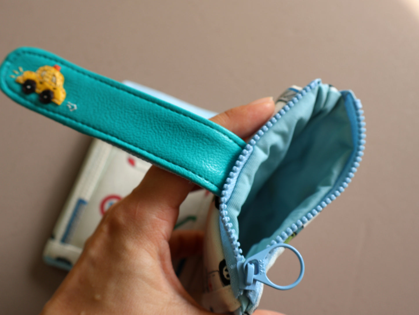 【fabric wallet】small white floral fabric short/medium short clip